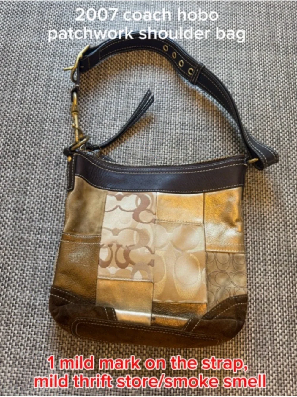 Coach Patchwork Hobo Bag in Brown and Tan USED